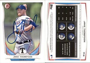 Jake Thompson Signed 2014 Bowman Draft #TP-66 Card Texas Rangers Auto AU
