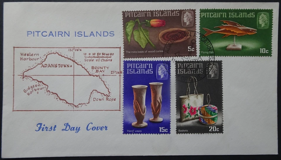 Pitcairn Islands Handicrafts Illustrated Day First day cover 1968 - Image 1 of 1
