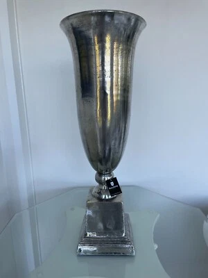 Deko Exklusive Bodenvase Standvase Alu Nickel Höhe 81 cm - Bild 1 von 4