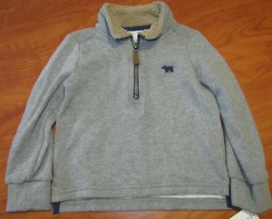 NEW CARTERS KIDS BOYS GRAY HALF ZIP PULLOVER SWEATSHIRT WITH BEAR LOGO SZ 4 - Picture 1 of 2