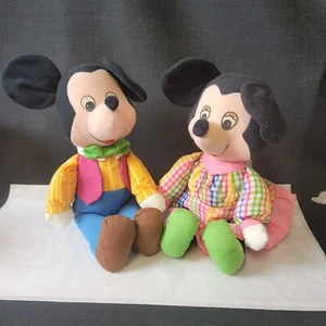 Knickerbocker Minnie Mouse Mickey Mouse Plush 12" figures Vintage Stuffed animal - Picture 1 of 11