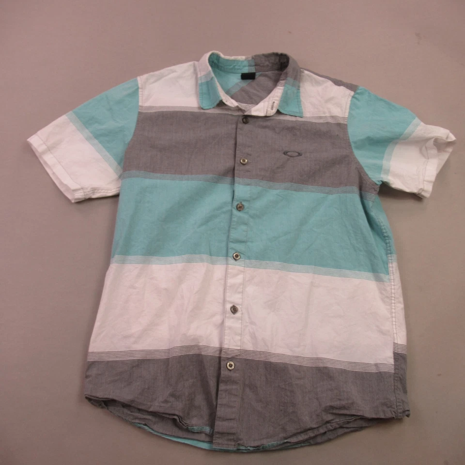 Oakley Shirt Mens Large Short Sleeve Stripes Button Front Outdoor - Image 1 of 4