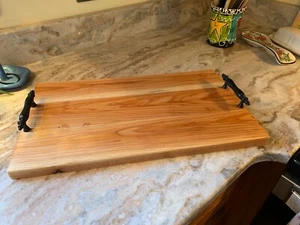 Handmade CEDAR Wood Cutting Board Charcuterie 7/8" x 9 3/4" x 18 1/2" HANDLES - Picture 1 of 3