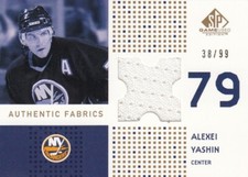 2002-03 SP Game Used Authentic Fabrics GOLD Jersey #AF-AY - ALEXEI YASHIN /99
