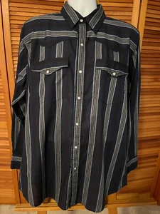 BIT & BRIDLE MEN'S SZ XL LONG SLEEVE STRIPED WESTERN SHIRT - MINT - Picture 1 of 8