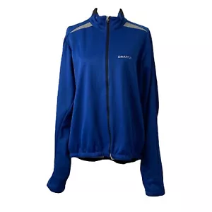 Men’s XXL Cycling Jacket Craft Blue Long Sleeve Full Zip Back Pocket - Picture 1 of 13