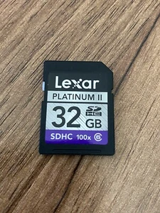Genuine Lexar Platinum II 32GB SDHC I Memory Card - Class 10 - 100x - Picture 1 of 2