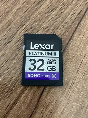 Genuine Lexar Platinum II 32GB SDHC I Memory Card - Class 10 - 100x - Image 1 of 2