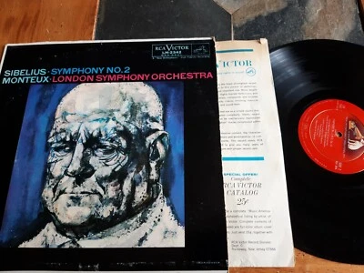 Monteux London Sibelius Symphony No. 2 LP RCA Shaded Dog LM-2342 Mono 5S/5S - Image 1 of 4
