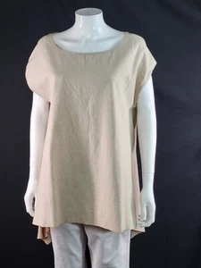 Zara Knit with Linen Ladies New Size (S) Small Beige Top Relaxed - Picture 1 of 9