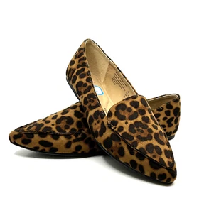 Time & Tru Animal Leopard Print Pointed Toe Memory Foam Flat Shoes Size 9.5W New - Picture 1 of 8