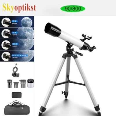 Телескоп Skyoptikst 90-800 мм — 600-кратный зум, объектив с многослойным покрытием, штатив и окуляры - Изображение 1 из 4