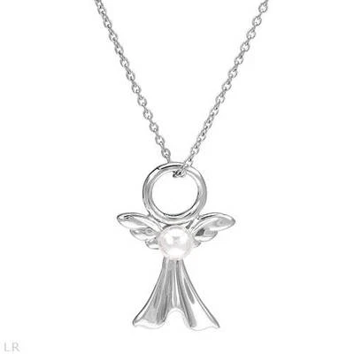 Precioso collar de ángel con perlas de imitación en plata de ley 925 de 18" Foto 1 de 2