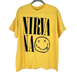 Officially Licensed Nirvana Nevermind Smiley Grunge Tee Yellow XL - Picture 1 of 7