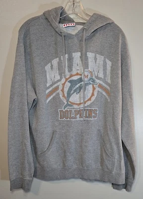 NFL Miami Dolphins Para hombres Pullover Gris Suéter con Capucha Estilo Retro Logo Gráfico  Foto 1 de 4