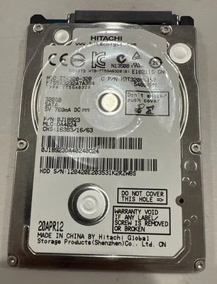 HITACHI 320GB 5400RPM 0J11523 H2T320854S7 Z5320-320 Hard Drive - Image 1 of 2