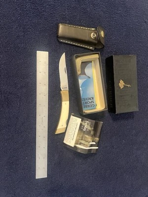 Cuchillo de ciervo pulido Early Gerber Sportsman II 2 Portland Oregon nuevo en caja original Foto 1 de 4