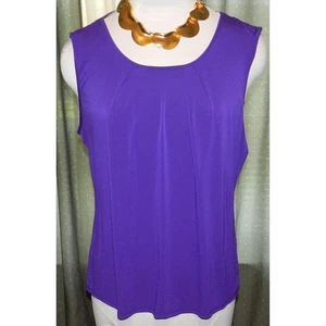 Notations size XL stretch blend silky poly deep purple pull over sleeveless - Picture 1 of 4