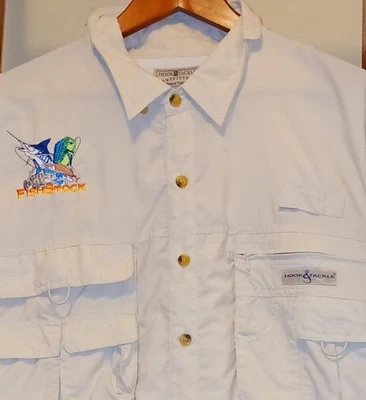 Camisa Gancho y Aparejos Para Hombre 2XL Manga Corta Botón Frontal Pezstock Bordada  Foto 1 de 4