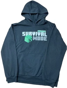 Minecraft Boys Survival Mode Graphic Pullover Hoodie Black Size 18 NWT Creeper - Picture 1 of 5