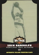 2006-07 Topps Triple Threads Press Plates Yellow Basketball Card #45 Randolph