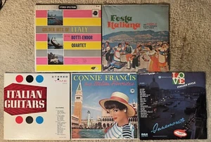 Lot 5 Italian Music Vinyl Records LP - Italy / Italiana / Connie Francis / More - Picture 1 of 2