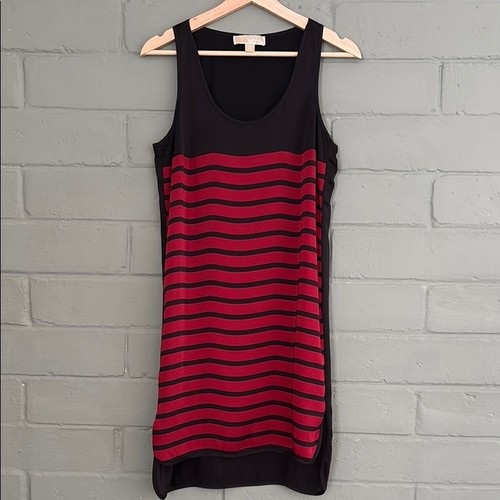 Mini abito smanicato Michael Kors nero e rosso a righe Taglia S
