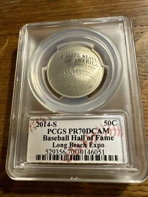 2014-S 50C Baseball Hall of Fame PCGS PR70DCAM (First Strike) - Image 1 of 2