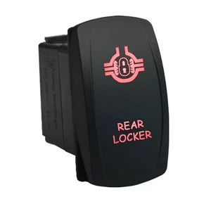 REAR LOCKER 631R Rocker Switch 12V Laser LED red 20amp SPST - Imagen 1 de 4