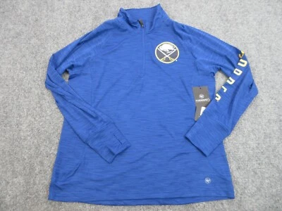 Suéter Buffalo Sabers Para Mujer Grande Azul Logo Informal Cuarto Cremallera NHL Hockey Foto 1 de 4
