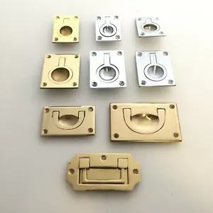 Anillo rectangular al ras tirón militar cajón de pecho manijas de puerta - Imagen 1 de 6