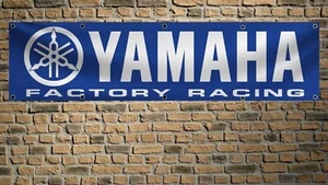 Yamaha Motorcycle 2x8 FT Banner Racing Motocross Flag for Workshop Man Cave Wall - Picture 1 of 2