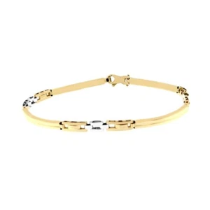 Bracelet Yellow Gold And White 18 Carat Mens Boys - Picture 1 of 4