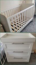Mama's & Papa's White Rialto Cotbed & Drawers Baby Nursery Furniture Set