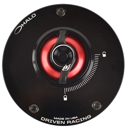 DRIVEN RACING HALO GAS FUEL CAP & BASE RED YAMAHA FZ6 FZ7 FZ8 FZ9 MT07 MT09  - Image 1 of 1