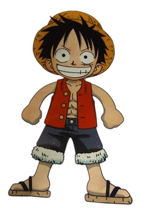LARGE MONKEY D LUFFY ONE PIECE HEAT TRANSER IRON ON SMOOTH LOGO PATCH CLOTHES - Picture 1 of 3