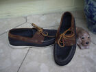 CLARKS NAVY BLUE AND BROWN LEATHER MOCCASIN SHOES CLARKS BOAT SHOES ~ 8