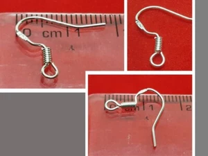 925 Stamped Silver Coated Fish Hooks Earring Making Practice Findings - Picture 1 of 24