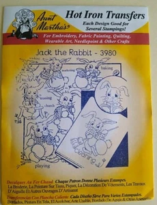 Aunt Martha's 3980 Jack the Rabbit  Embroidery Transfer Pattern Daily Chores - Picture 1 of 2