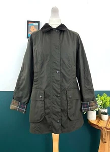 Neu BARBOUR Olive Beadnell Wachsjacke 249£ UK 16 EU 42 USA 12 XL Waxed Acorn - Bild 1 von 16