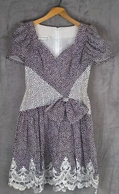 Vestido de fiesta Morton Myles For The Warrens blanco y negro talla 12 Foto 1 de 4