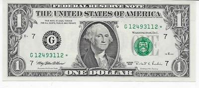 1995  $1 Federal Reserve STAR Note  Chicago District  GEM UNCIRCULATED - Image 1 of 2