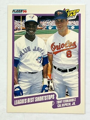 1990 Fleer Baseball 634 Leagues Best Shortstops Tony Fernandez/Cal Ripken Jr GA - Image 1 of 2