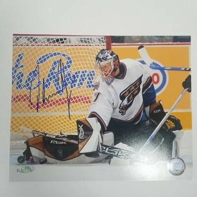 Foto autografiada por Olaf Kolzig de 8x10 de la NHL Washington Capitals certificado de autenticidad automático Foto 1 de 4