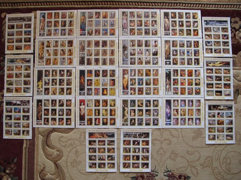 Lot 24 stamps  History of Nude Painting    Stamp Sheet  2017  #7 L Cover
