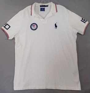 Ralph Lauren Polo Shirt Mens XL White USA Olympics 2016 Big Pony Short Sleeve - Picture 1 of 7