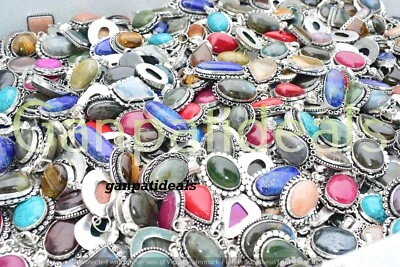 ¡LOTE A GRANEL!! Lotes de colgantes enchapados en plata 925 al por mayor de piedras preciosas de opalita y mezcla Foto 1 de 4