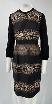Vestido Giambattista Valli TAGS FALTANTES DAÑADOS Negro Estampado Animal Línea A talla M Foto 1 de 4