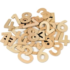 30 números de madera natural con símbolos matemáticos - Imagen 1 de 3