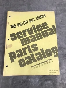 ROWE WRD Wallette Service Manual Part Catalog List AMI Jukebox 201-15362 - Picture 1 of 3